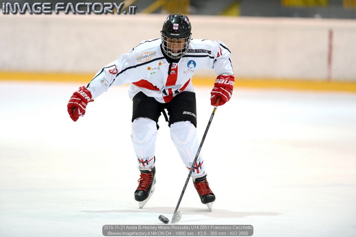 2015-11-21 Aosta B-Hockey Milano Rossoblu U14 0551 Francesco Cecchetto